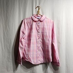 Pink Plaid Button Down